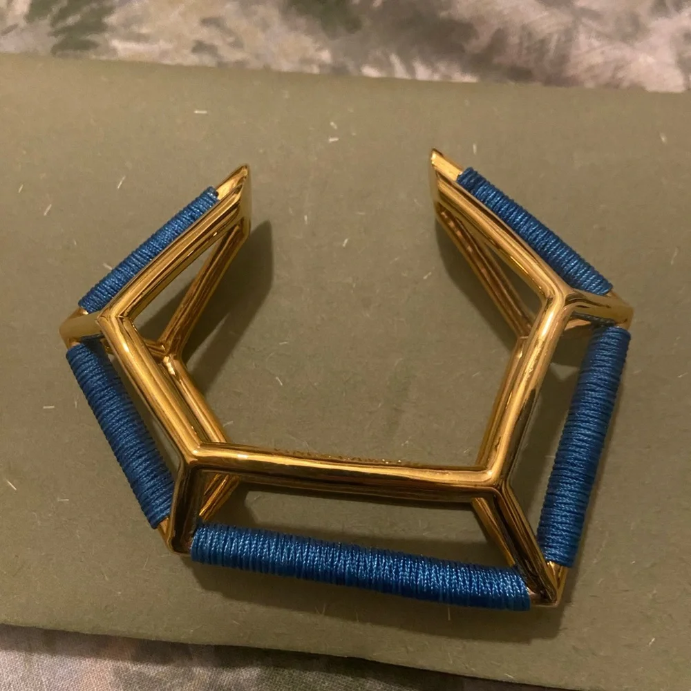 Vince Camuto Gold and Blue Sculptural Bracelet - Picture 2 of 4